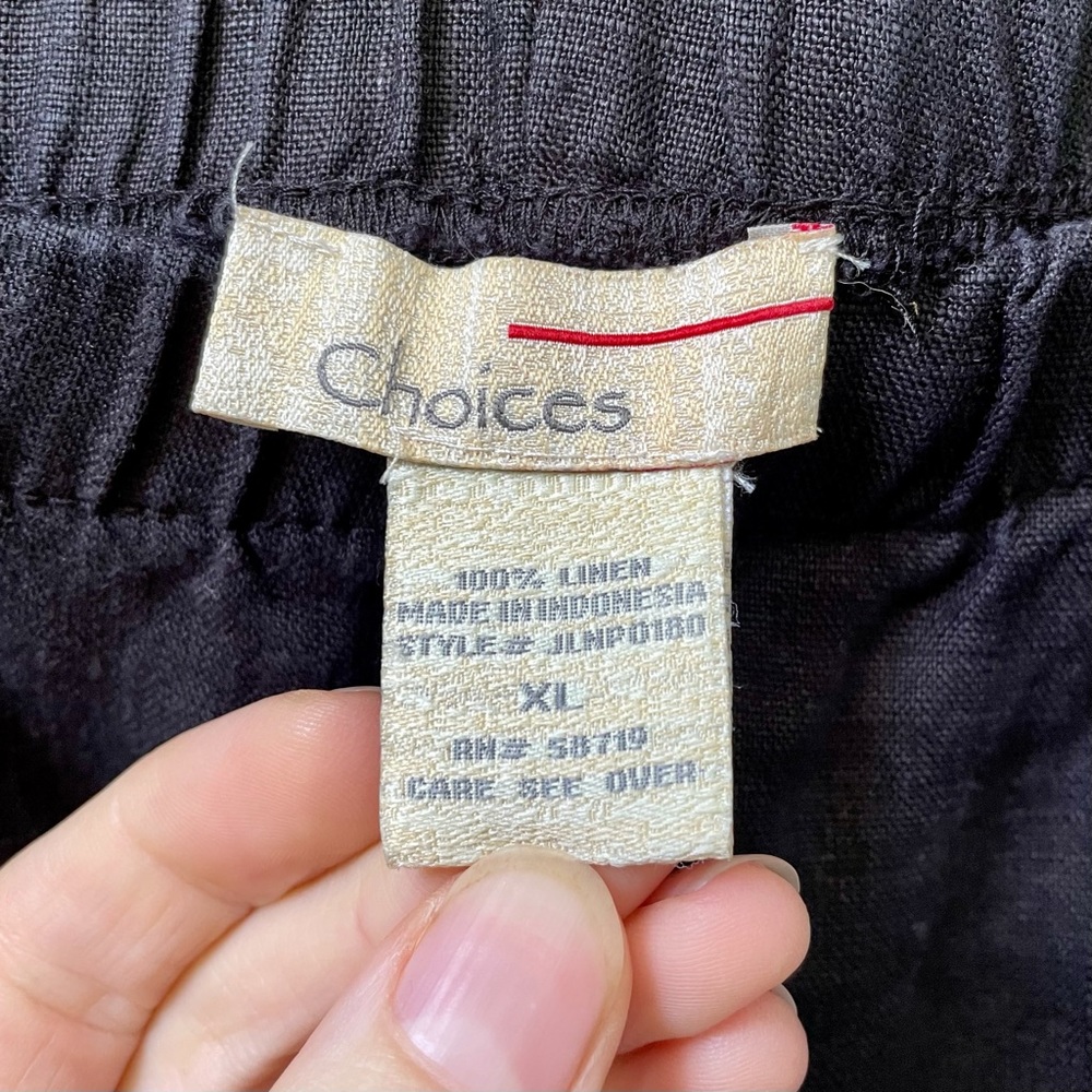 Choices 100% Linen Cropped Pants Size XL - Picture 4 of 7
